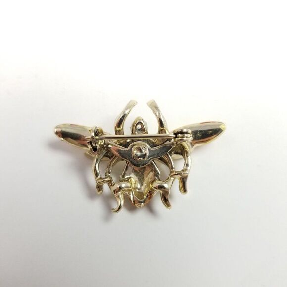 Vintage Insect Shape Brooch, Enamel Detail, Wasp, Hornet Bee Bug, Retro Estate - Picture 3 of 6